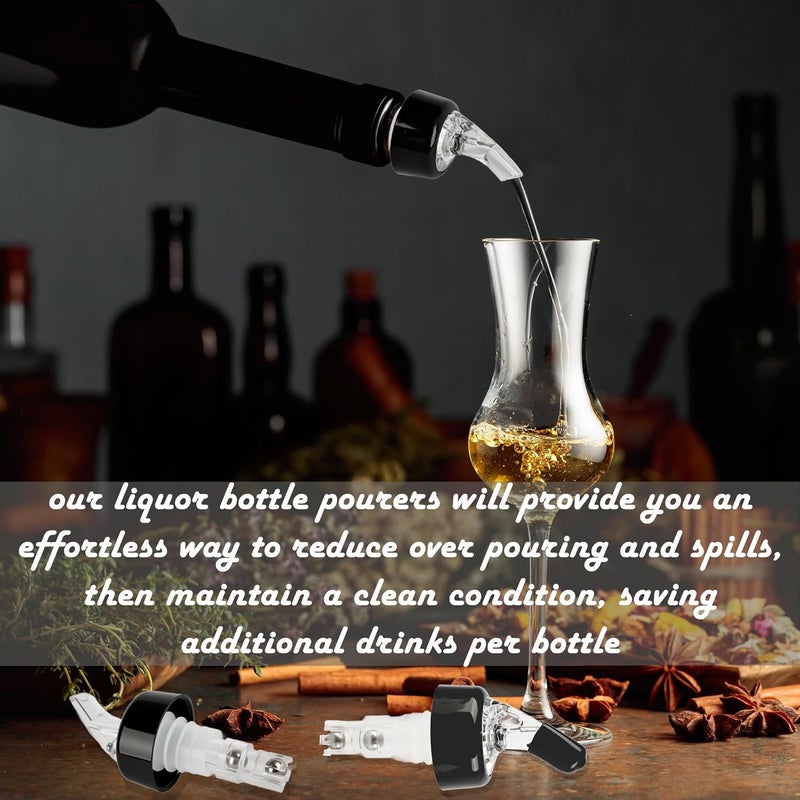 Swakuta 15 Pack Automatic Measured Liquor Bottle Pourers 1oz/30ml Quick Shot Spirit Dispenser with Dust Caps Wine Pourer Spouts for Alcohol Wine Cocktail Home Bar Bartending Tools (Clear) - Image 4